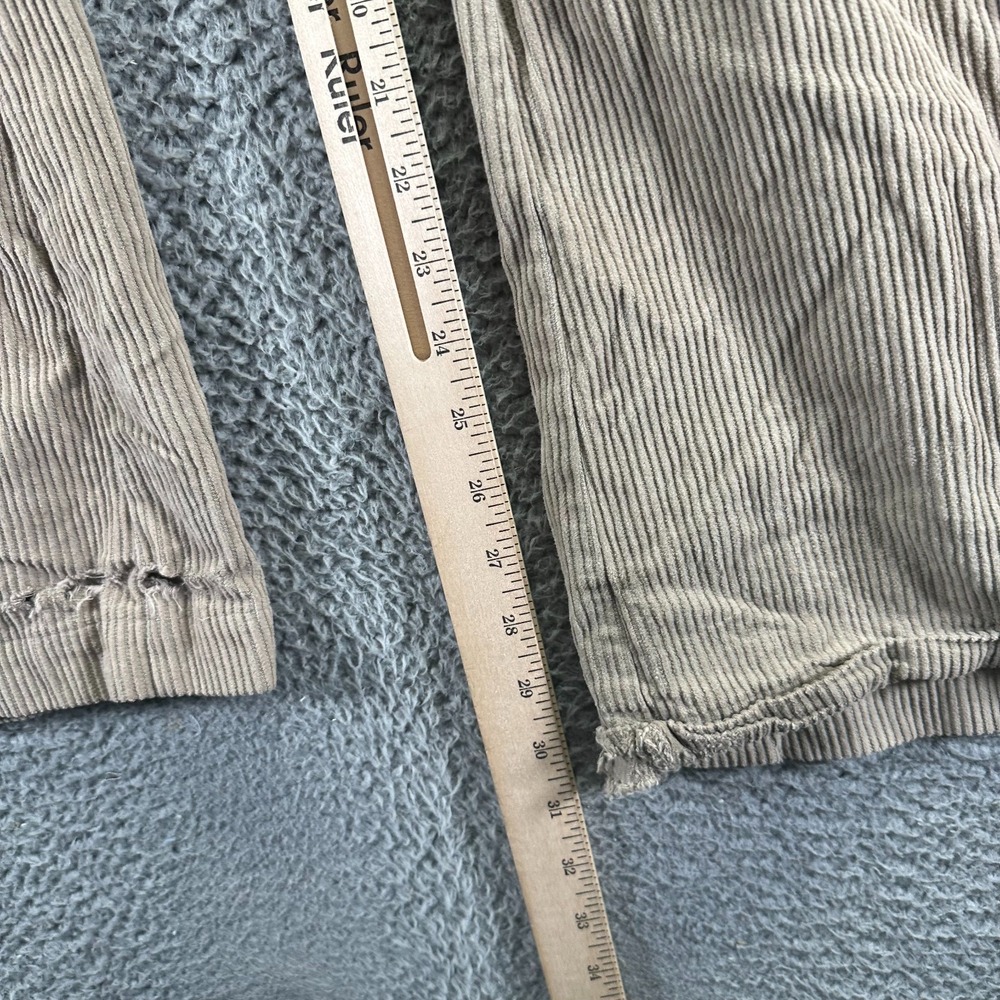 MNML Pant Mens L Brown Corduroy Cotton Cargo Wide-Leg Baggy Utility Workwear - Picture 8 of 12